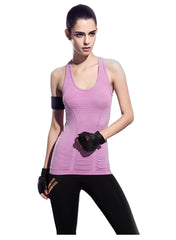 Seamless Workout Training Tee with T-back in Lavender