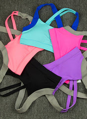 Two-tone Crisscross Sports Bra in Lavender