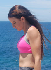 Two-tone Criss Cross Sports Bra in PInk
