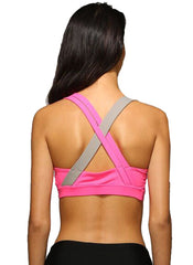 Two-tone Criss Cross Sports Bra in PInk