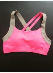 Two-tone Criss Cross Sports Bra in PInk