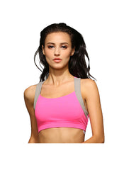 Two-tone Criss Cross Sports Bra in PInk