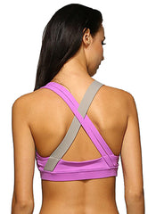 Two-tone Crisscross Sports Bra in Lavender