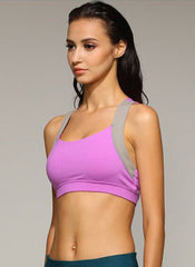 Two-tone Crisscross Sports Bra in Lavender