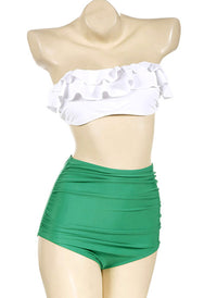 Retro Ruffle High Waisted Bikini Set