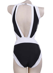 Cut-out High Neck Monokini in Black