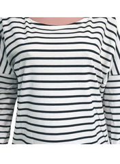 Loose Fit Striped Longline T-shirt with Dolman Sleeve