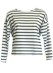 Alexa Loose Fit Striped T-shirt in Black/White