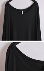 3/4 Sleeve Slouchy Asymmetrical Draped T-shirt