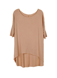 3/4 Sleeve Colourful Asymmetrical Draped T-shirt