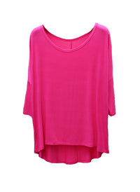 3/4 Sleeve Colourful Asymmetrical Draped T-shirt