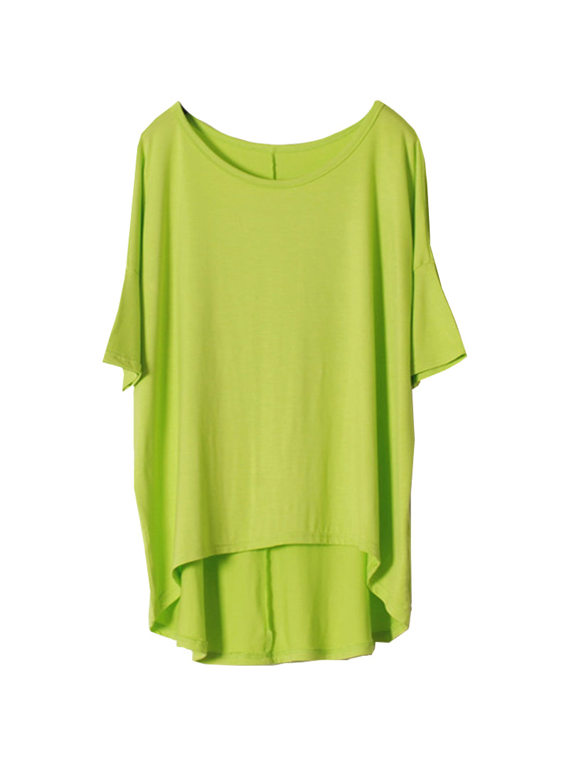 3/4 Sleeve Colourful Asymmetrical Draped T-shirt