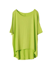 3/4 Sleeve Colourful Asymmetrical Draped T-shirt1