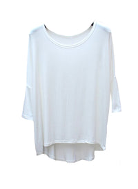 3/4 Sleeve Colourful Asymmetrical Draped T-shirt