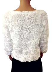 Selena Gomez 3D Rose Applique Mesh Jumper