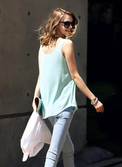 Pastel Color Chiffon Loose Fit Vest Top