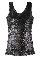 Sleeveless Sequined Vest Party Top