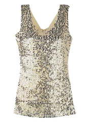 Sleeveless Sequined Vest Party Top