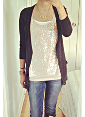 Sleeveless Sequined Vest Party Top