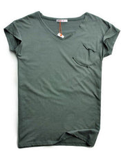 V-neck Short Sleeve Basic Cotton Jersey T-shirt