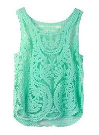 Floral Crochet Lace Sleeveless Cami Tank Top