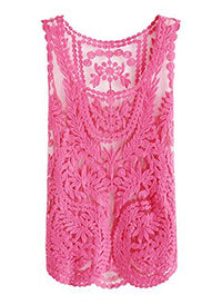 Floral Crochet Lace Sleeveless Cami Tank Top