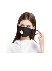 Ear Loop Reusable Cotton Mask with Valve & 2 x Carbon PM2.5 Filters